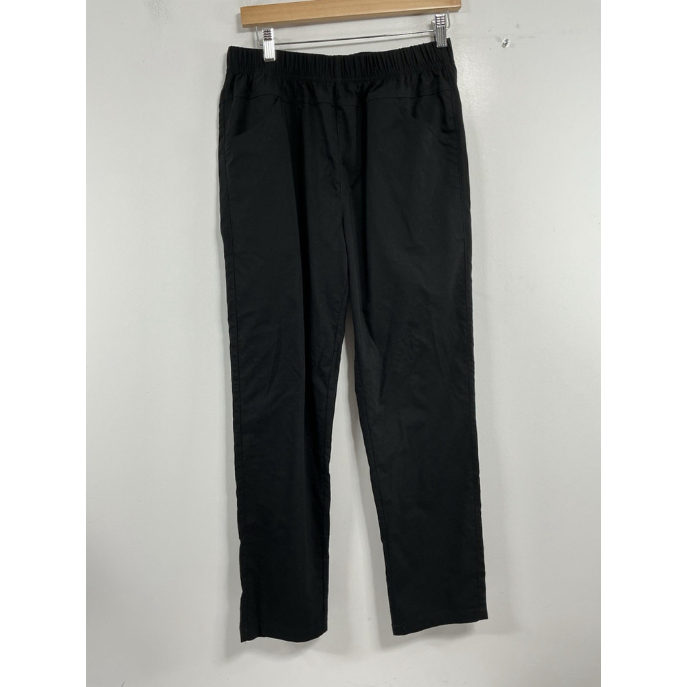 Womans Pull On Long Pants Medium Black Elastic Waist Excellent